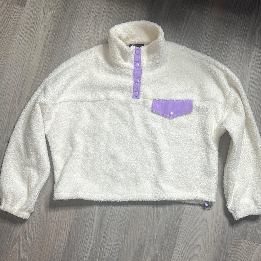 Cozy Cream and Purple Women's Sweater